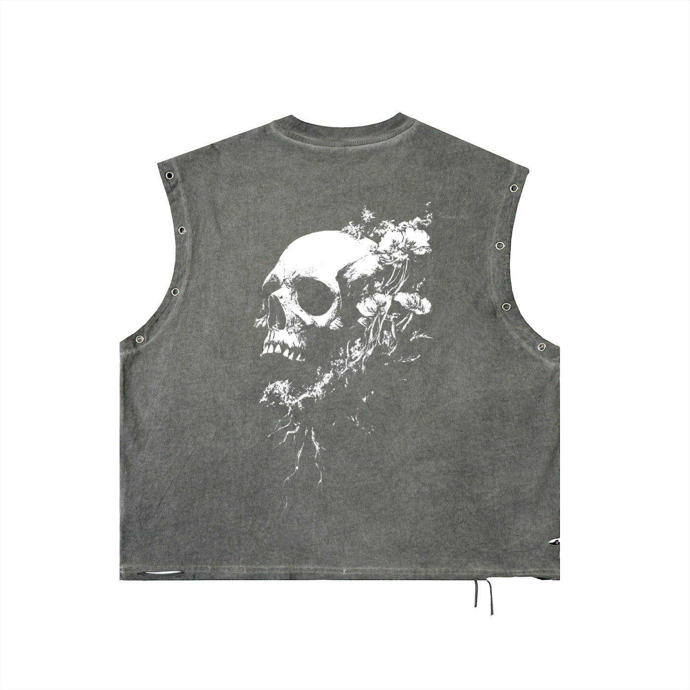 Distressed Grommet Eyelet Tank Top