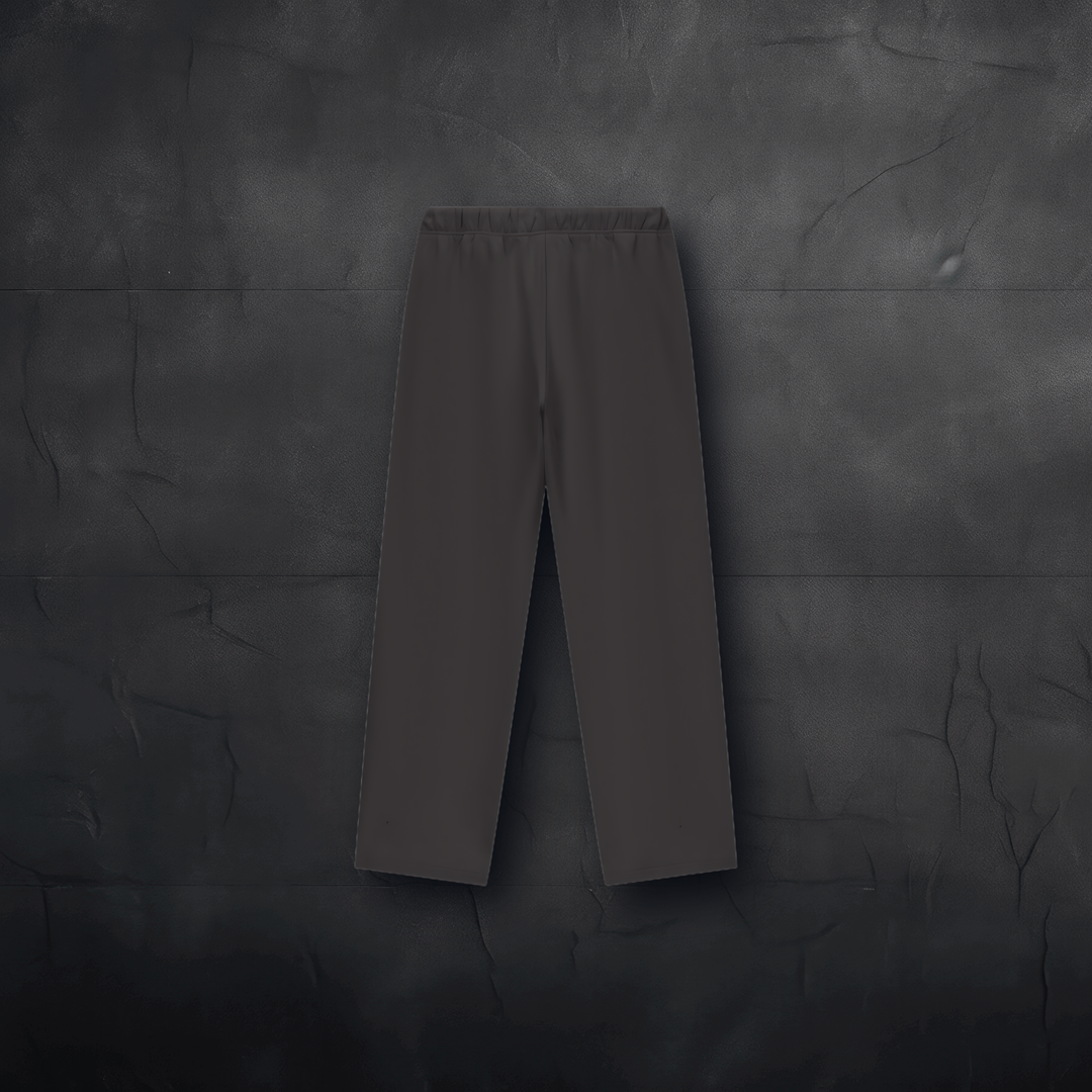 Fleece Lined Straight Leg Pants - Charcoal