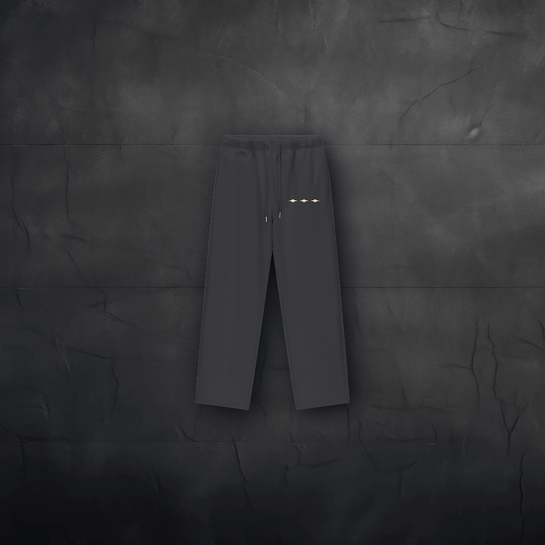 Fleece Lined Straight Leg Pants - Black